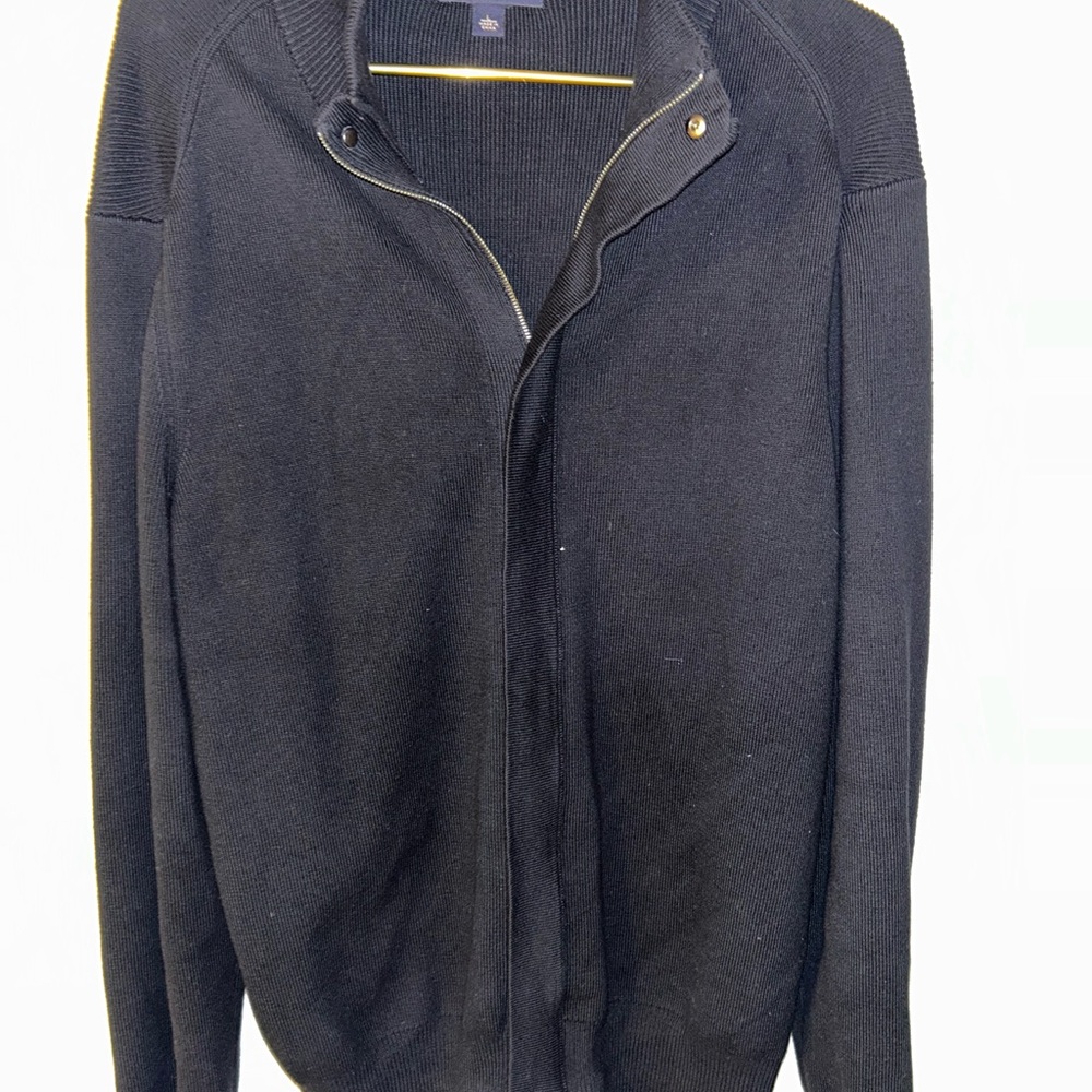 Banana Republic Men’s Black Zip Up Sweater Size Large | Classic Knit Jacket